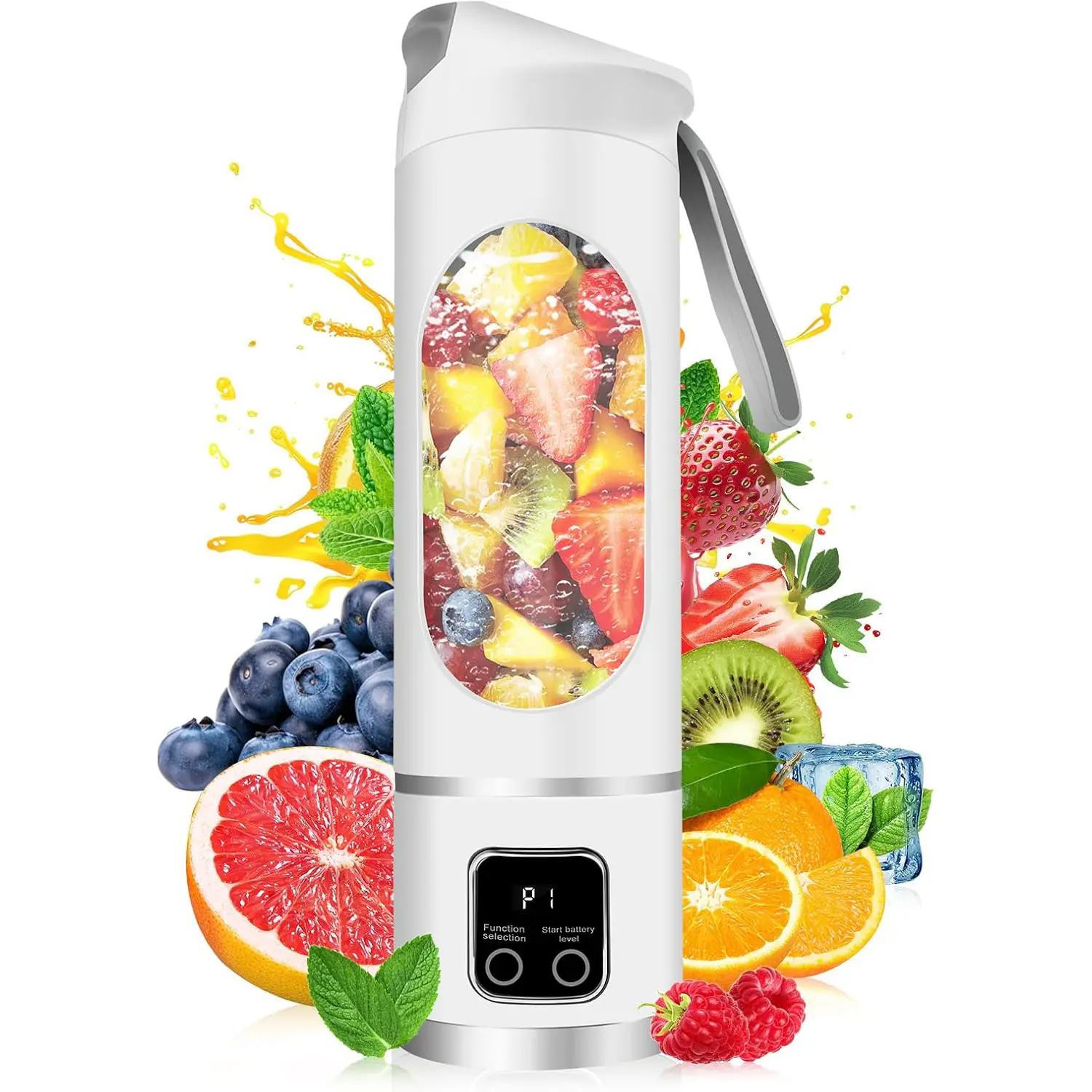 Portable Blender 500ml USB Rechargeable Personal Smoothie Maker, Mini Electric Juicer Cup for Shakes, Protein Drinks & Fruit Blending, Compact Travel & Home Kitchen Appliance
