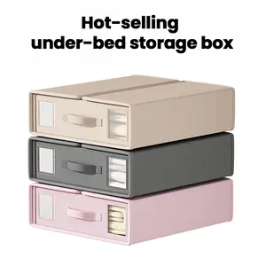 Bed Storage Bags 2 Pack, Foldable Fabric Storage Organizer with Zipper & Handle, Space Saving Closet Organizer for Comforters, Blankets, Bedding & Clothes