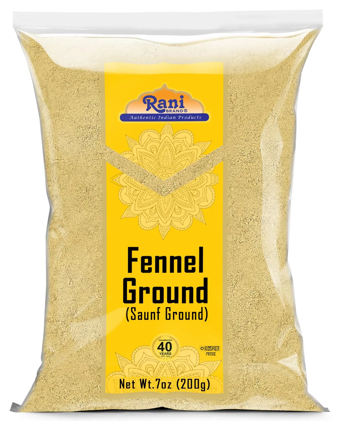 Rani Fennel Ground (Saunf) Powder Spice 7oz (200g) ~ All Natural | Gluten Friendly | NON-GMO | Kosher | Vegan | Indian Origin