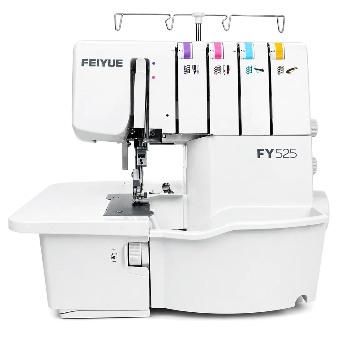 FEIYUE FY525 Pedal Operated Overlock Serger Machine - 2/3/4 Thread, Above 1,000 Stitches, Iron & Stainless Steel & Plastic Parts, Screwdriver Included, Ideal for Beginners (Textiles & Soft Furnishings Sewing Supplies), Eliminate Fabric Puckering, Fully Ad