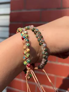 Natural Lapis Lazuli Crystal Anklet Set, Seven Chakra Braided Bracelets, High Quality Bracelet, Symbolic Gift for Happiness & Good Luck, Spiritual Jewelry