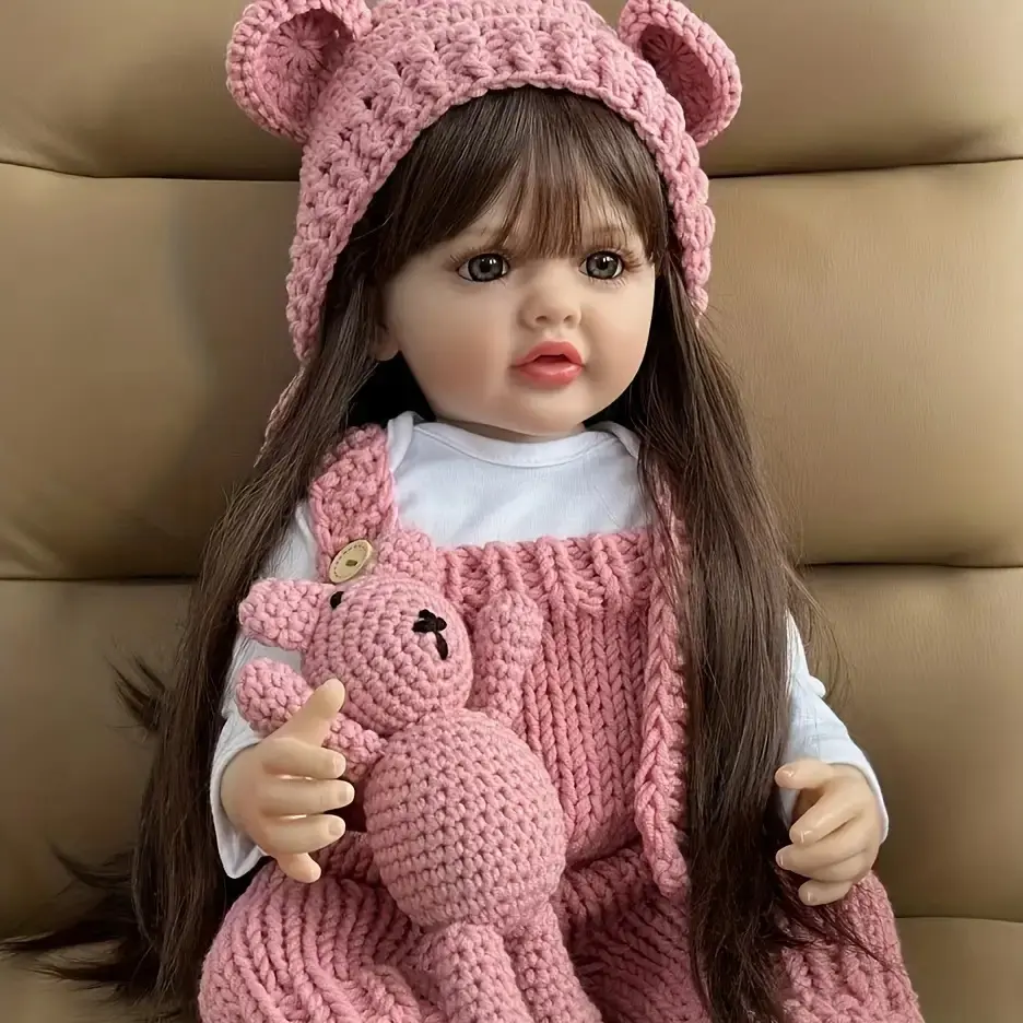 22in/55cm Realistic Soft-Touch Rapunzel Newborn Full Vinyl Cute Doll Collectible, Children's Birthday/Christmas Gift for DIY Specialty Toy Supplies