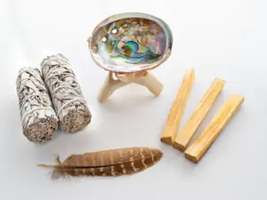 White Sage Smudge Kit with Detailed Instructions, Premium Thick Sage Bundle, Palo Santo, Abalone Shell, Tripod Stand,for Spiritual Cleansing