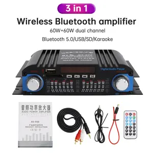 3-in-1 720W 4CH Mini Amplifier Home Car 12V Hifi Bluetooth Stereo Audio Amplifier SD FM Radio