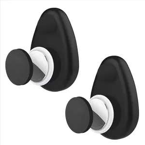2X Kids Silicone Waterproof Holder for Airtag Hidden GPS Tracker Case with Safety Pin Black