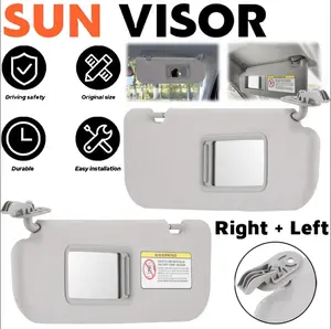 Gray Driver Left / Passenger Right Side Sun Visor Replacement Compatible with 2011 2012 2013 2014 2015 Hyundai Elantra Replace 852103X000TX 852203X000TX