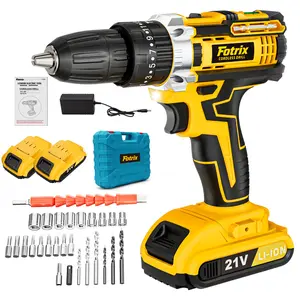 21V Power Multifunctional Portable Cordless Rechargeable Tool Kit Set, Car Tools with LED Worklight, 21V Lithium-Ion Battery, Charger, Drill Bit Set, Suitable for Home Repair and Car Repairs