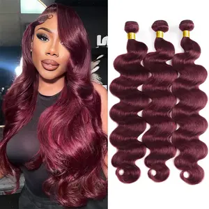 I6 Asakiss 99J Human Hair Bundles Body Wave  P4/27 Ombre Human Hair Bundles with 2x6Closure Honey Blonde Highlight Hair Bundles for Sew in/Quick Weave