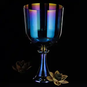 Crystal Singing Bowl 440Hz A-Note - 99.99% Pure Quartz Handheld Sound Healing Bowl with Mallet & Travel Bag for Meditation, Yoga, Therapy