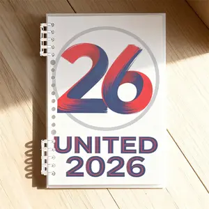 A5 Lined Notebook, UNITED 2026 Graphic Design, Premium Paper Material, Ideal for Office Use, Promotional Theme for 2026, Practical & Stylish Office Stationery