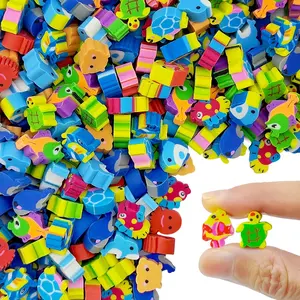 100pcs Ocean Mini Erasers for Kids, Bulk Cute Small Fun Pencil Erasers for Classroom Rewards, Party Favors and Gift Bag Filling
