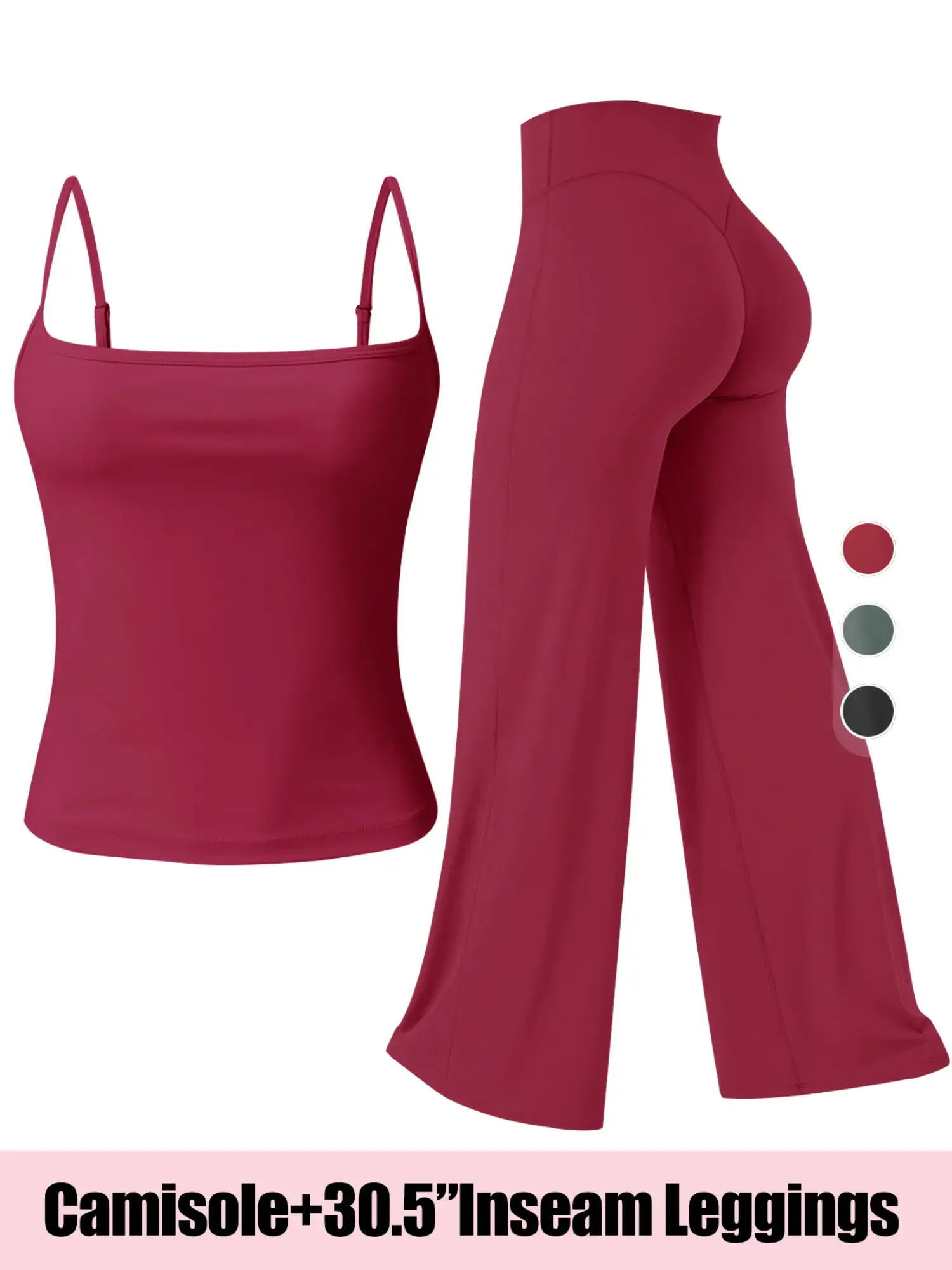 Women's 2-piece set, Yoga clothes set, Fitness sportswear set, strapless tank top Quick-dry backless strapless top + straight-leg high-waisted pants yoga sports outdoor fitness wear Loose-fitting yoga wear Sports Outfit