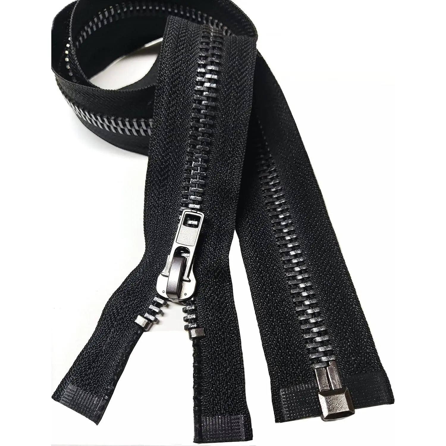 #10 27 Inch Separating Jacket Zipper Black Nickel Metal Zipper Heavy Duty Metal Zippers for Jackets Sewing Coats Crafts (27" Nickel)