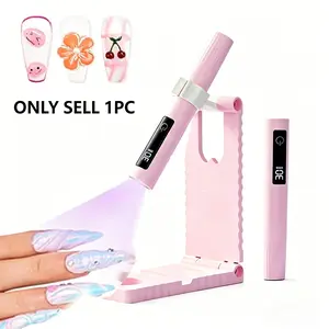 USB Rechargeable UV Light Set with Stand, Small Portable Cordless Nail Light with LCD Display, Flash Curing Function, Suitable for Home Manicure, Salon Grade Manicure, Durable Material, Beauty Lovers