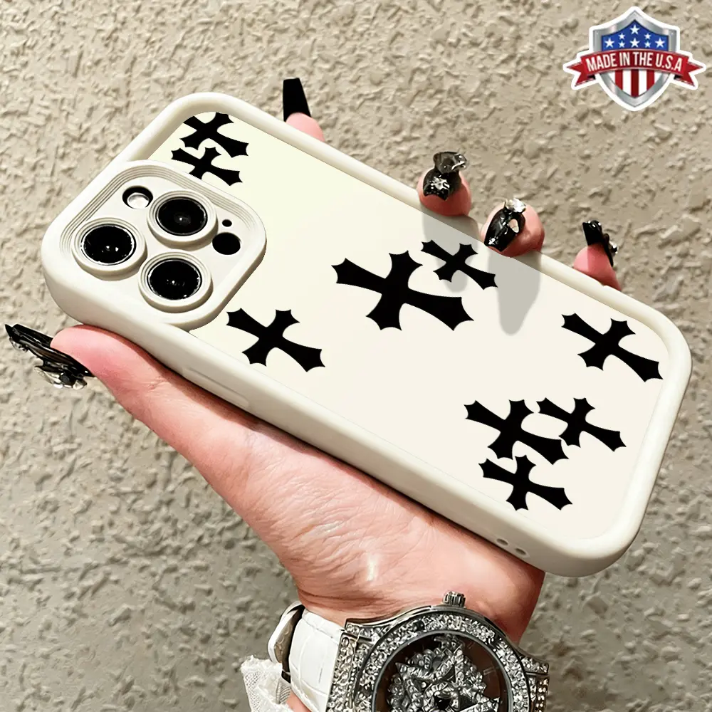 Title: Chrome Hearts Cross iPhone Case for iPhone 11 12 13 14 15 16 17 – Luxury Gothic Aesthetic Phone Cover with Signature Cross Motif