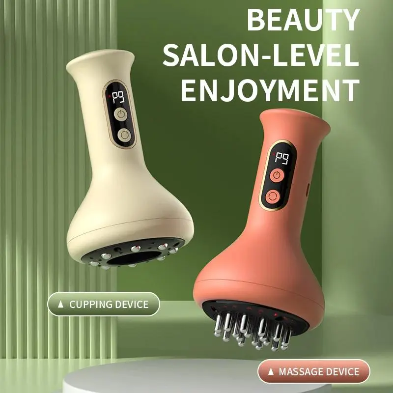 Intelligent Meridian Brush Beauty Scraping Massage Tool - USB-Rechargeable 1200mAh Lithium Battery, Powerful Endurance Vacuum Suction Cup Massager for Neck, Shoulder, Suitable for Adults