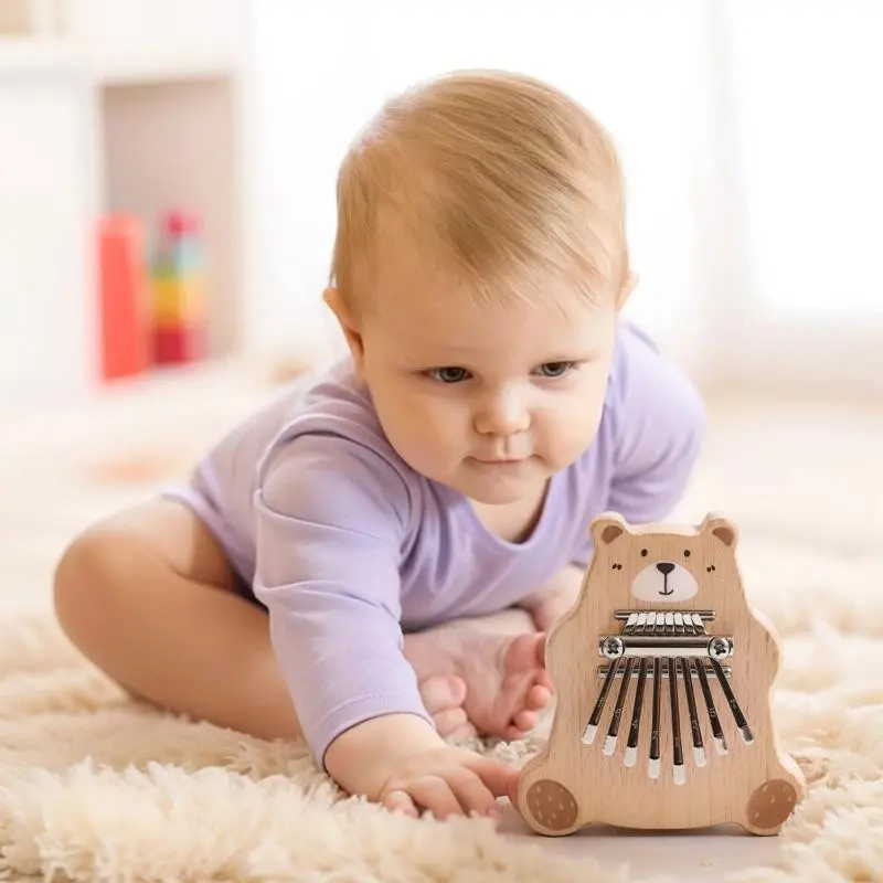 8Key Mini Kalimba Exquisite Finger Piano Baby Montessori Toys Cartoon Bear Thumb Piano Portable Marimba Musical Pendant Toy  hypnotic fidget kawaii stress relief toy cute squishies holiday exchange