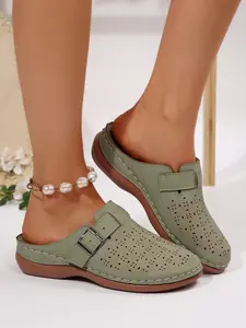 Summer Trendy Casual Plus Size Women's Wedge Heel Thick Sole Sandals, Cloud Comfort Insole, Ultra-Light Anti-Slip Sole, Beach Vacation Slippers, Footwear