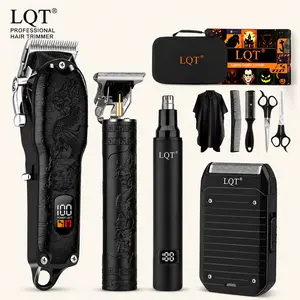 LQT Home Professional Adjustable Cordless Stainless Steel Hair Clipper Kit - Men’s & Teens’ Grooming Trimmer Set, Lightweight ABS Storage, Reduces Costly Barber Visits
