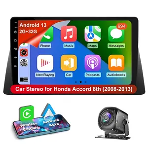 Android 13 Car Stereo for Honda Accord (2008-2013) - 10.1" IPS Touch Screen, CarPlay, Android Auto, 2GB+32GB, AHD Camera, SWC, MirrorLink Car Media Player Car Audio