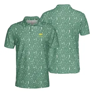 Golf Polo Shirt, Golf Pattern Polo, Fathers day Gift for Dad Papa, Men Golf Outfit Shirt, Summer Golf Shirt Masters