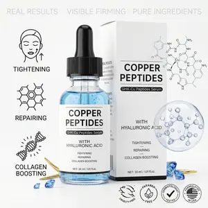 Fragrance-Free Copper Peptide Serum for Face Care - Hydrating & Repairing with Hyaluronic Acid for Smooth Skin - Gentle