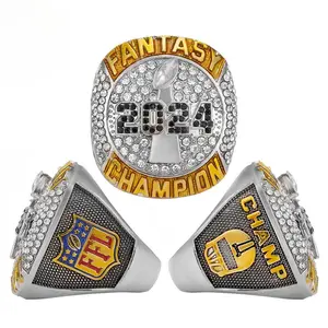 2024 FFL fantasy football champion ring, annual championship men's ring gifts Stacking Ring Set