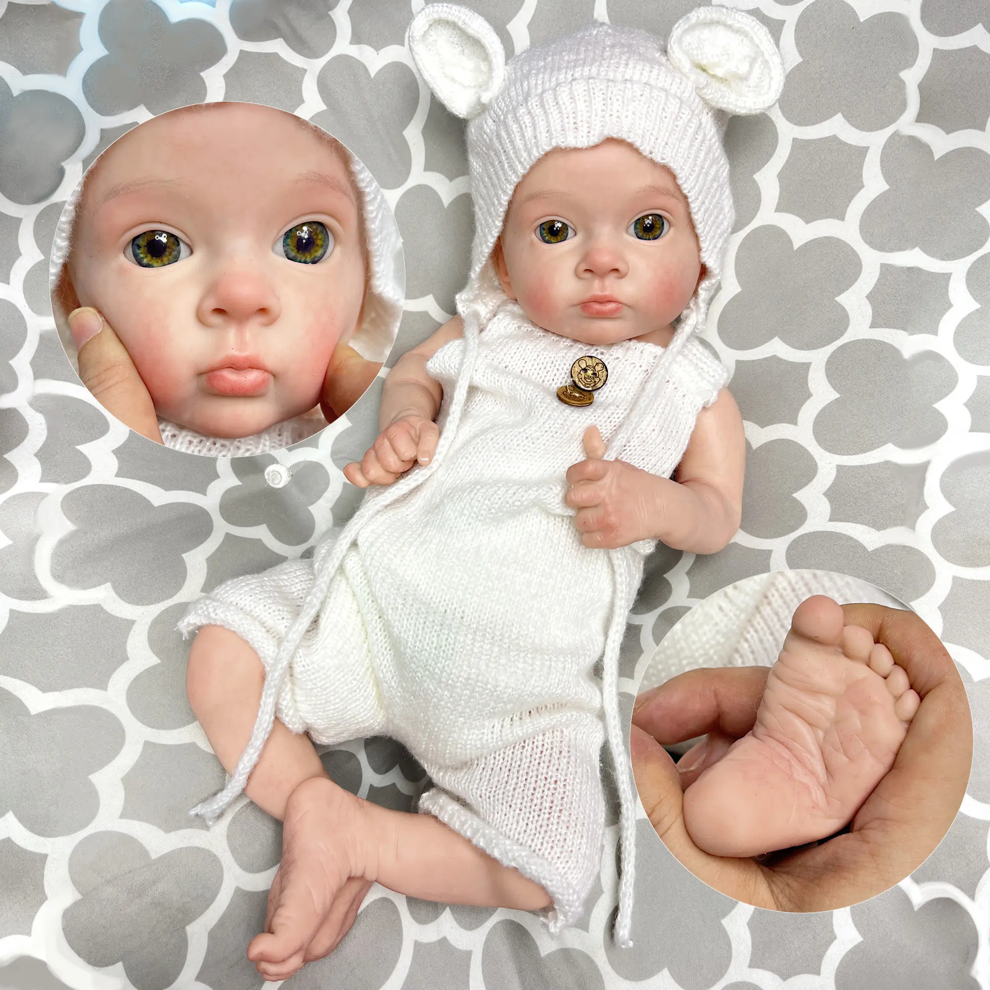 18 inches/45.72 cm, reborn baby girl doll, silicone material, soft body, handmade—lifelike, realistic details, includes a bottle and birth certificate. Ideal as a birthday gift, for collectors, and a perfect gift for children.