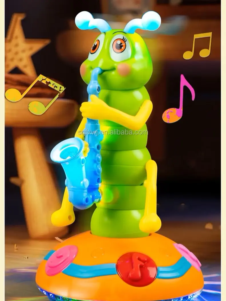 Cute Cartoon Electronic Walking Caterpillar Pet Toy - BPA-Free, Lights & Music, Educational Developmental Toy for 6-18 Months, 3-4 Years Kids to Encourage Crawling