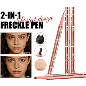 Dual-Ended Faux Freckle Creator – Freckle Stamp Pen with Precision Tip for Mole Removal Effect, Long-Wearing & Smudge-Proof, Buildable Natural Dots for Summer Look, Clean Girl Aesthetic, Makeup Products