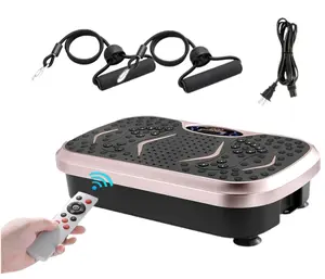 Vibration Plate,3D Shake Board,Power Workout Platform,Full Body Shaping,Weight-Loss Exercise Machine for Lymphatic Drainage,W/2 Resistance Bands, Acupressure Foot Pedal&Remote Control