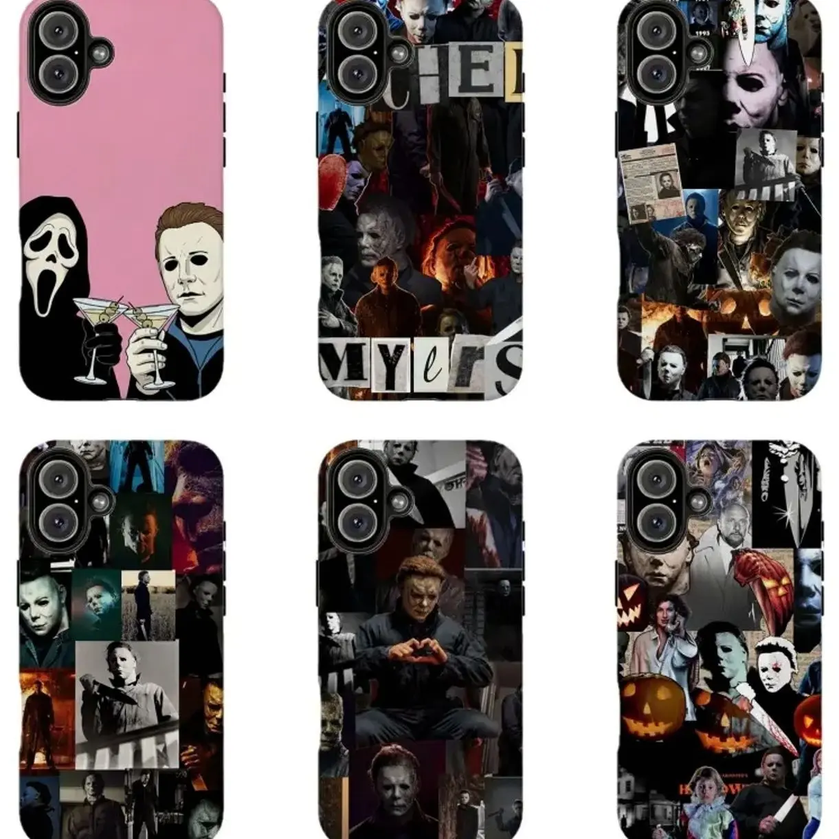 Retro Horror Michael Myers Collage Halloween Compatible with iPhone 11, 12, 13, 14, 15, 16, 17 & more – check our available sizes