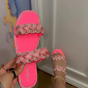 Ninel Sandal Summer Footwear for Women - Double Band with Rhinestones