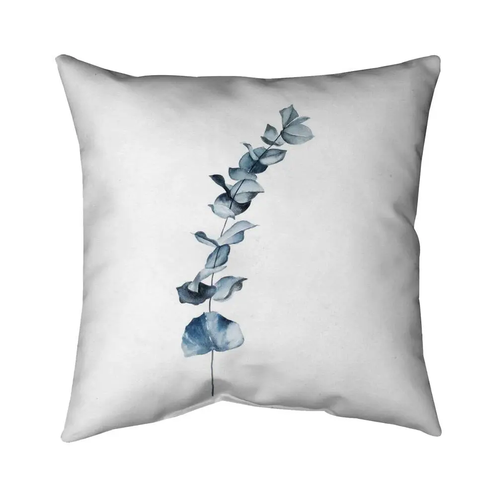 Begin Home Decor 5542-1616-FL294 16 x 16 in. Eucalyptus Blue Leaves Pillow - Floral Bedroom Home Decor