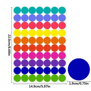 Round Adhesive Labels, 10 Colors, 8.66x5.87in, Handwritten Blank Sealed Tags, Creative Stickers for Office, Classroom, Home Use