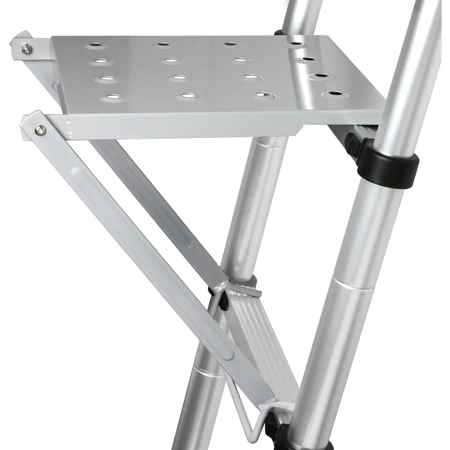 Ladder Platform - 400 lbs Heavy Duty Work Tray & Anti-Slip Standing Step for Extension Ladders, Adjustable Safety Workstation for Painting &  Maintenance ()