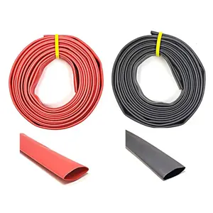 WindyNation Black & Red 3:1 Dual Wall Adhesive Glue Lined Heat Shrink Tube Tubing 1/8" to 2" Sizes for Industrial Marine Applications Heavy-Duty Polyolefin Zero Halogen