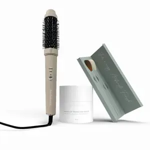 Beauty Trio - Thermal Hair Styling Brush , Balm , Makeup Brushes