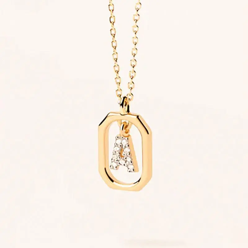 Dainty Letter Necklace 18k Gold Plated Brass Initial Necklace for Women Personalised Gift Trending Jewelry Elegant Accessory