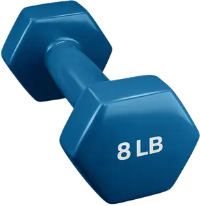 French Fitness Colorful Hex Vinyl Dumbbell 8 lbs - Single (New)