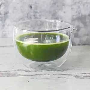 Double Sided (Double Wall) Glass Matcha Bowl with Spout