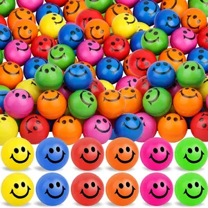 96 Pack Smile Face Stress Balls Bulk 2 Inch Funny Face Stress Relief Balls Colorful Mini Squeeze Balls Foam Smile Face Toys for Finger Exercise, School Prizes, Party Bag Fillers