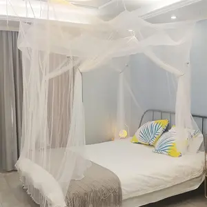400 Fine Meshes Luxury Mosquito Large Square Net for Single to King-Sized Beds, 2 Side Openings & 8 Hanging Loops Decorative Rectangular Shape for Home & Travel