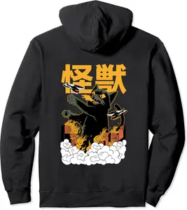 Kaiju, Vintage Style Japanese Anime Monster Cat Catzilla Pullover Hoodie - Lydiagarcia Shop 22B09DWCD115