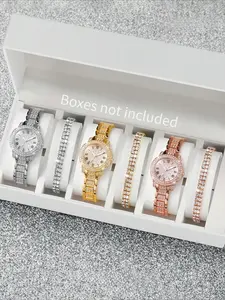 Women's Elegant Fashion Watch & Rhinestone Decorated Bracelet Set, Fashion Jewelry Watch Set for Party, Daily Decor, Trendy All-match & Exquisite Watch Set for Birthday Gift