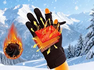 Heated Electric Gloves with Touchscreen,Rechargeable Electric Heated Gloves for Men and Women – Thin, Touchscreen Compatible Battery Gloves, Ideal for Cold Weather Work & Daily Winter Use