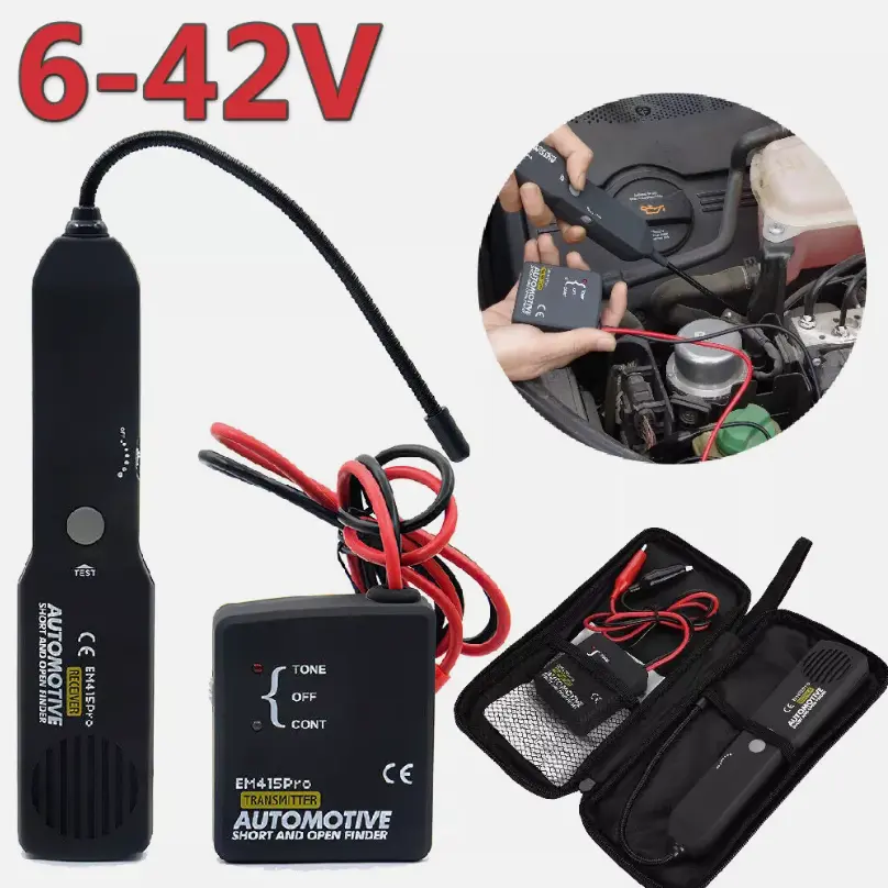 Digital Automotive Wire Tracer & Cable Tester, 6-42V Short & Open Circuit Scanner with Transmitter & Receiver, Car Repair Diagnostic Tool
