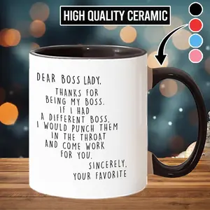 Boss Lady Mug, Worlds Best Boss Mug, Funny Gift For Boss, Boss Coffee Mug, Best Boss Ever Mug, Boss Mugs For Women, Funny Ceramic Coffee Mugs Drinkware Gift For Coworkers, Supervisor, Birthday Gifts - scs12617