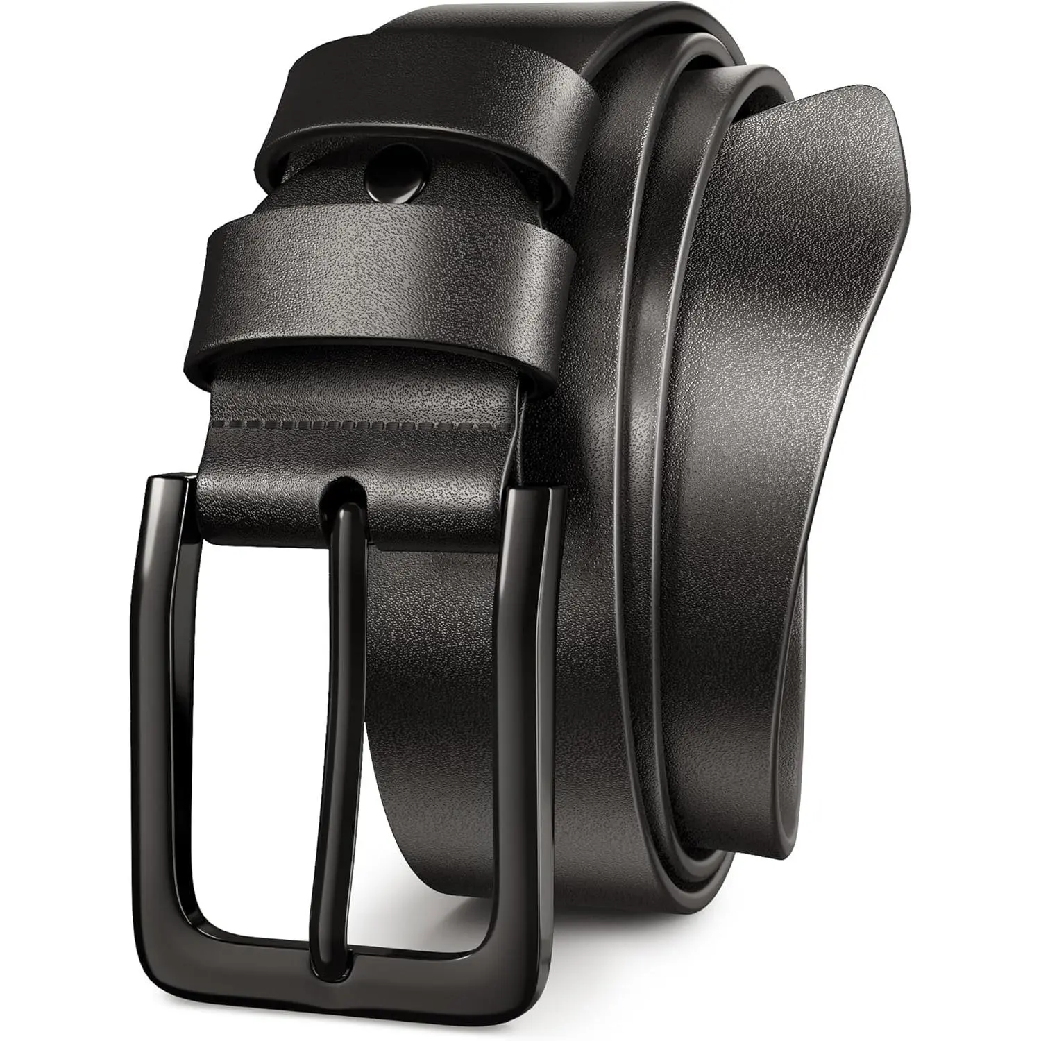 Mens Black Belt,Leather Belts for Men,Mens Dress Belt,Mens Casual Belt 1.5" Width
