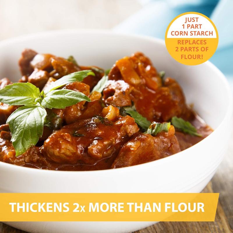 100% Pure Corn Starch |17.63oz Airtight Container | All Natural Thickener for Soups, Stews, Gravy, Baking Pies, Puddings & Cakes | Gluten-Free, Non-GMO, Vegan, Kosher, Food-Grade